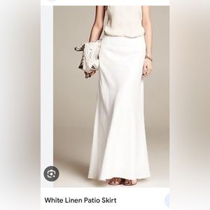 White Linen Patio Skirt Banana Republic